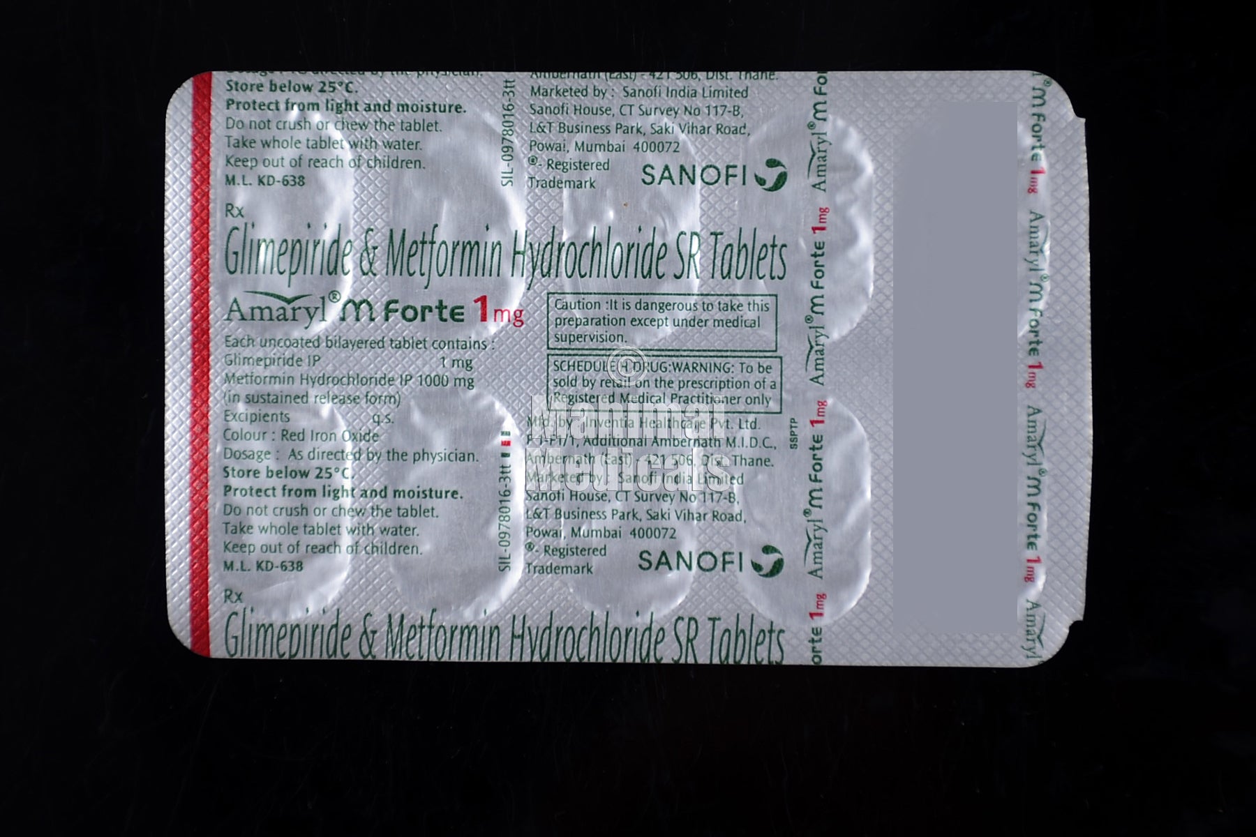 Amaryl M Forte 1Mg Tablet