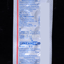Cinzan 25 MG Tablet DT