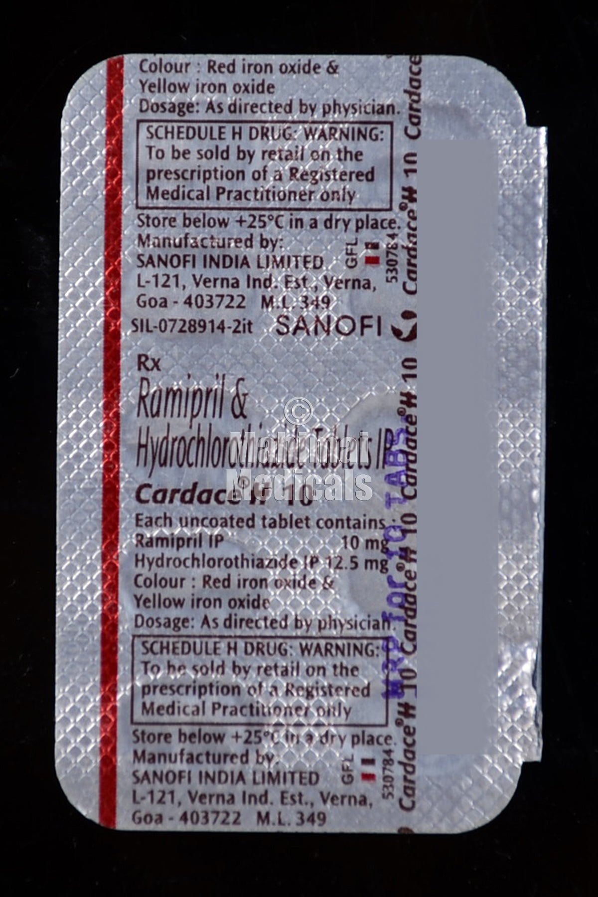 Cardace H (12.5/10 mg) Tablet