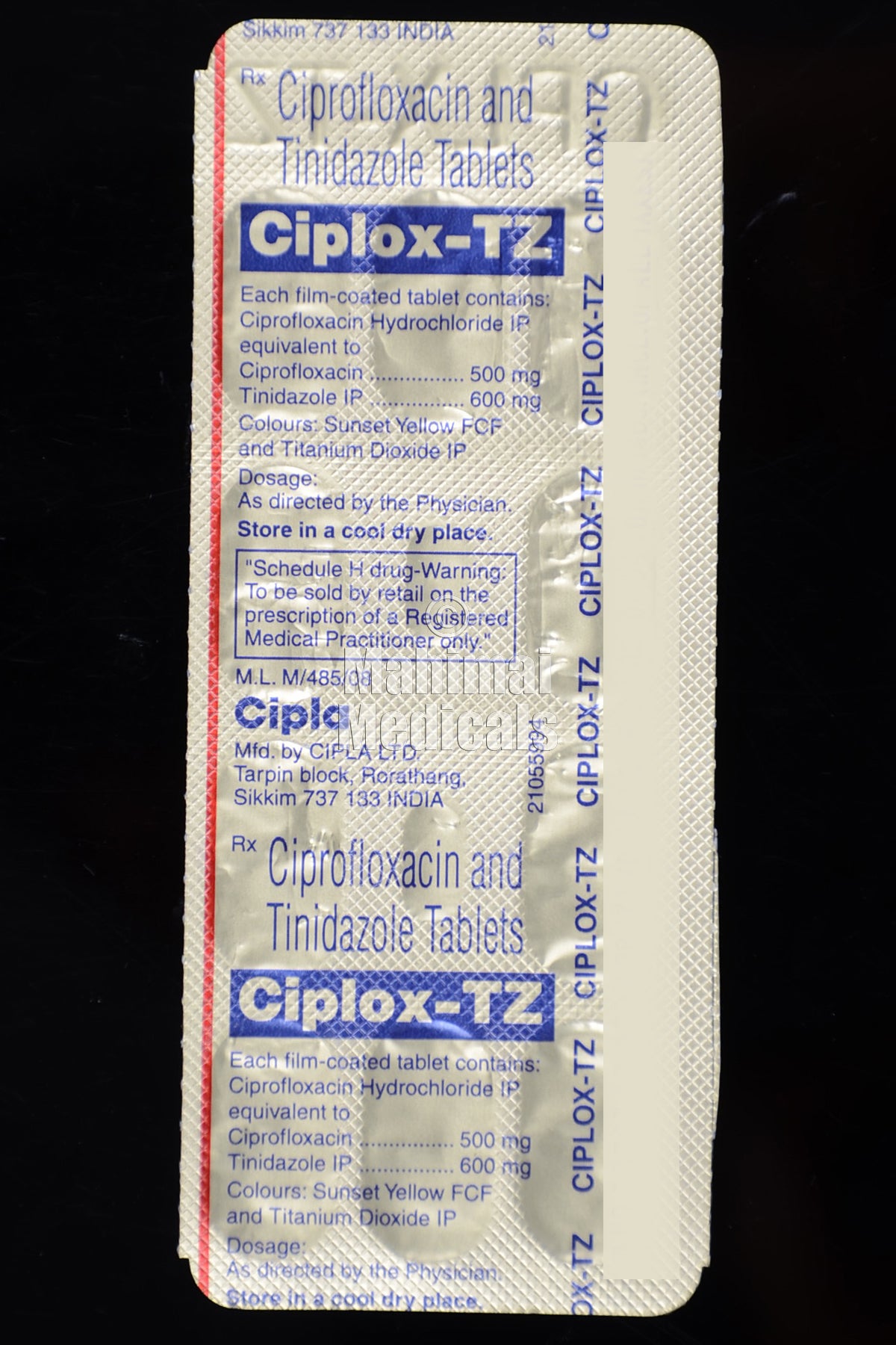Ciplox Tz 500 Mg/600 Mg Tablet
