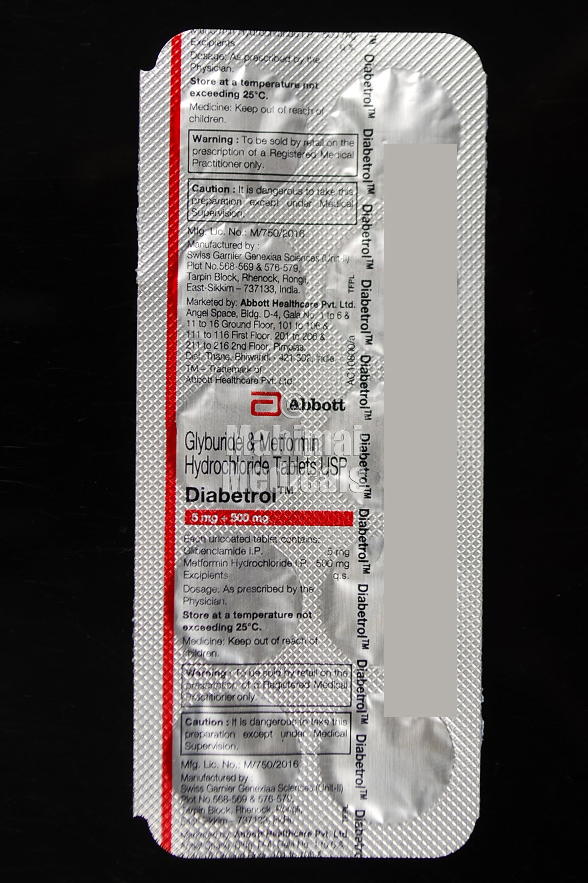 Diabetrol Tablet 5mg+500mg