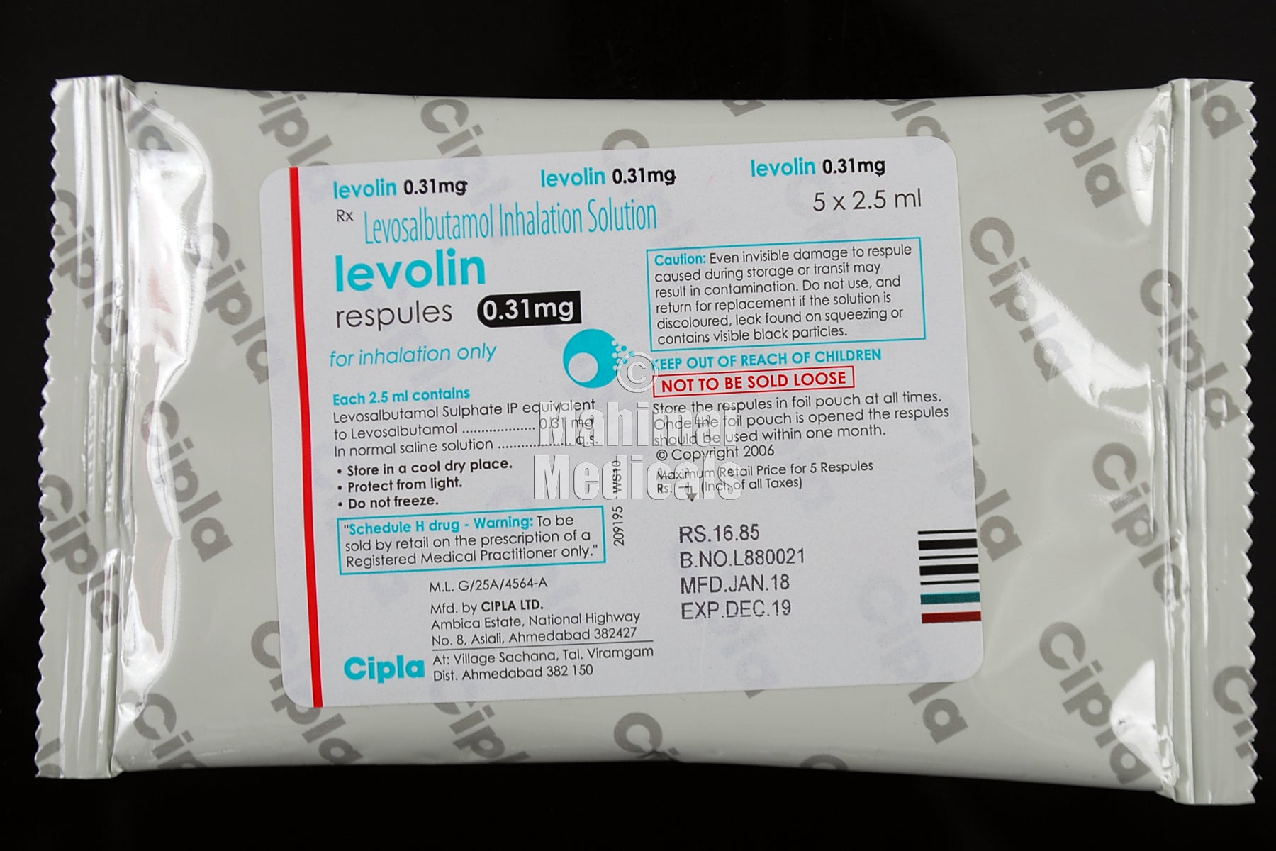 Levolin 0.31 mg Respules