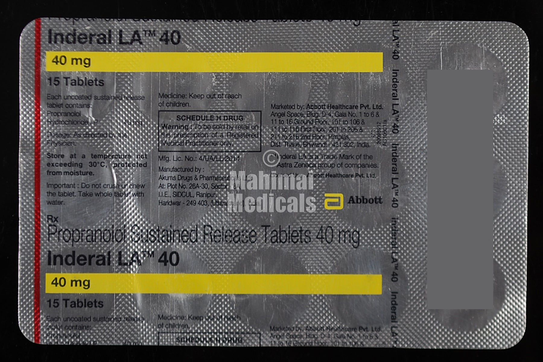 Inderal La 40 MG Tablet
