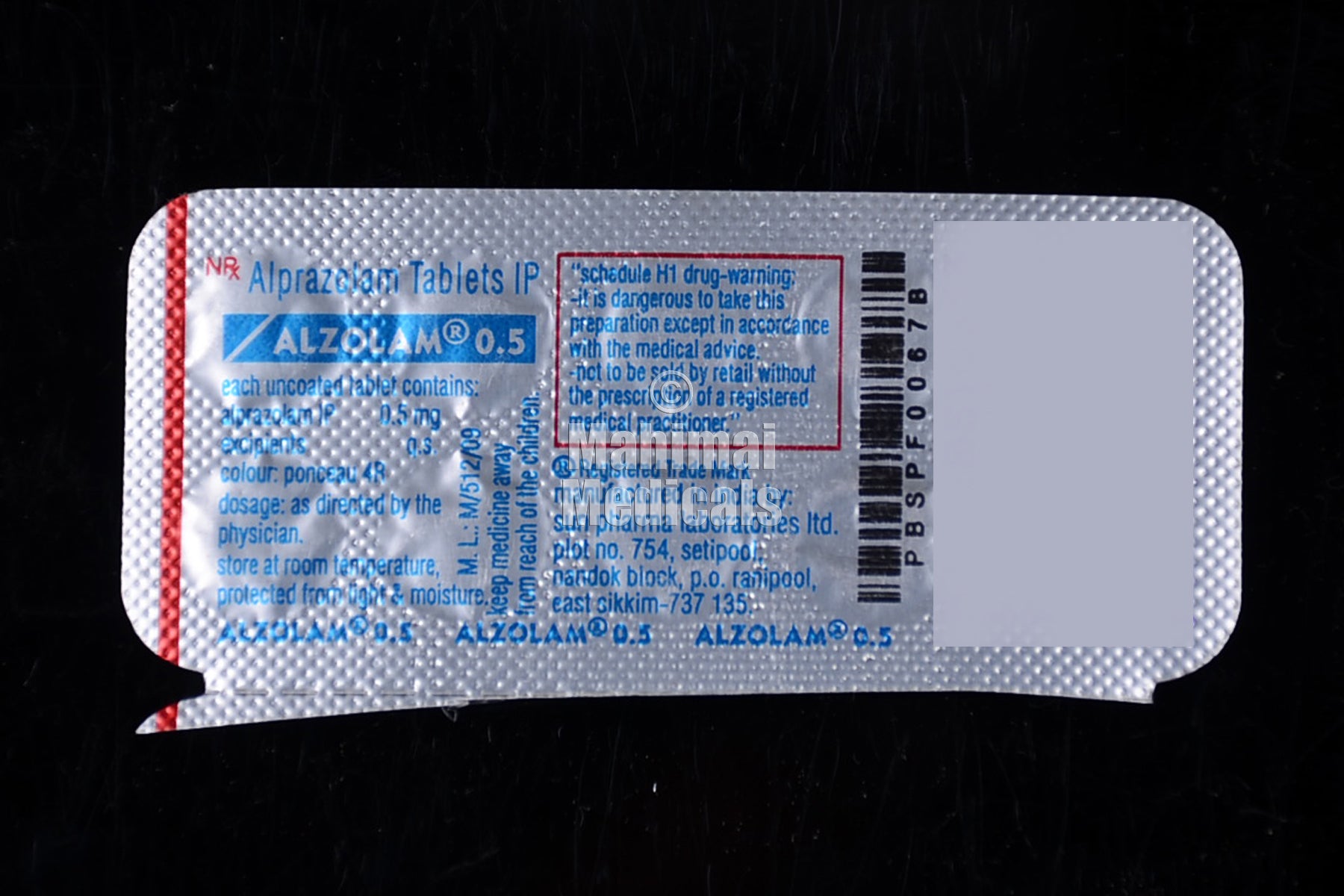 Alzolam 0.5 MG Tablet