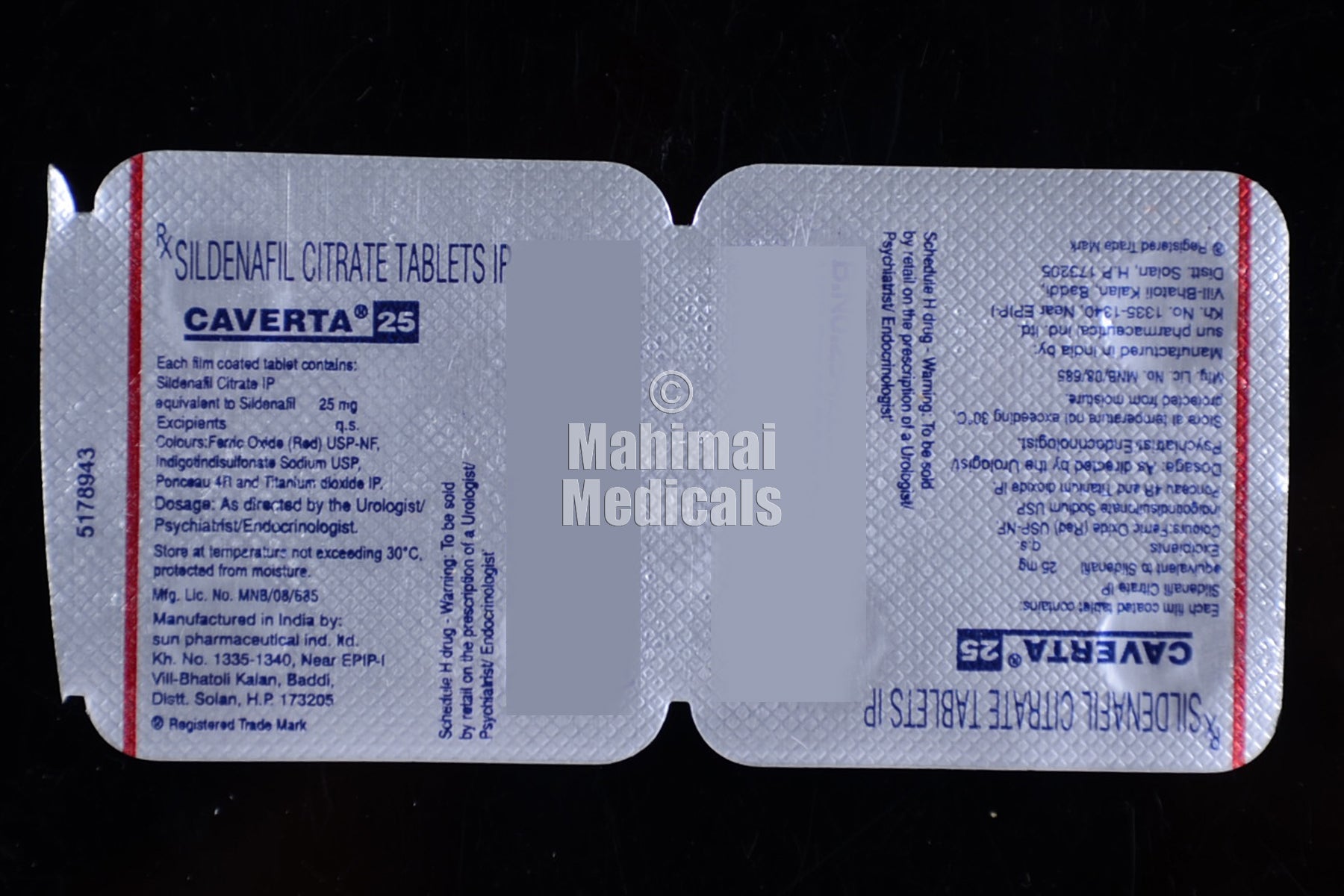 Caverta 25 MG Tablet