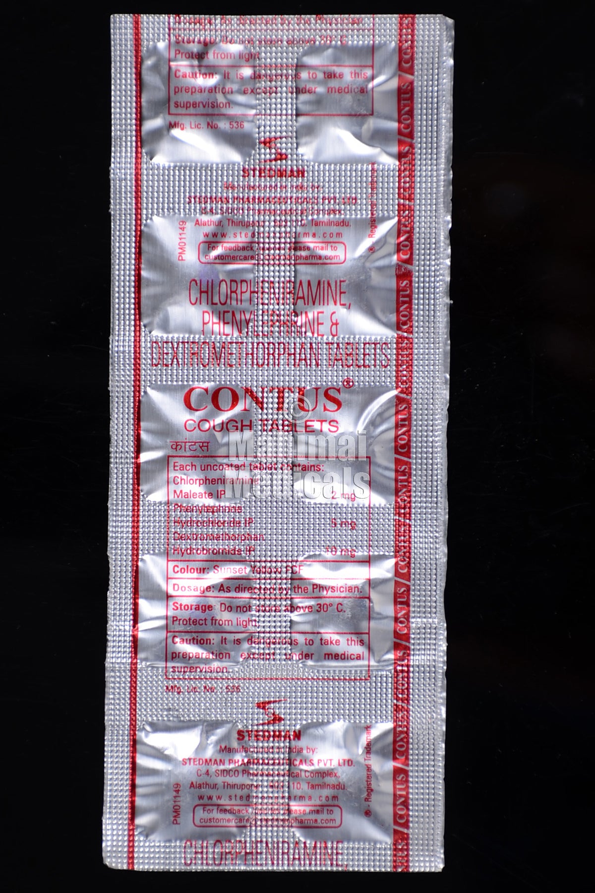 Contus Cough 5 Mg/25 Mg/10 Mg Tablet