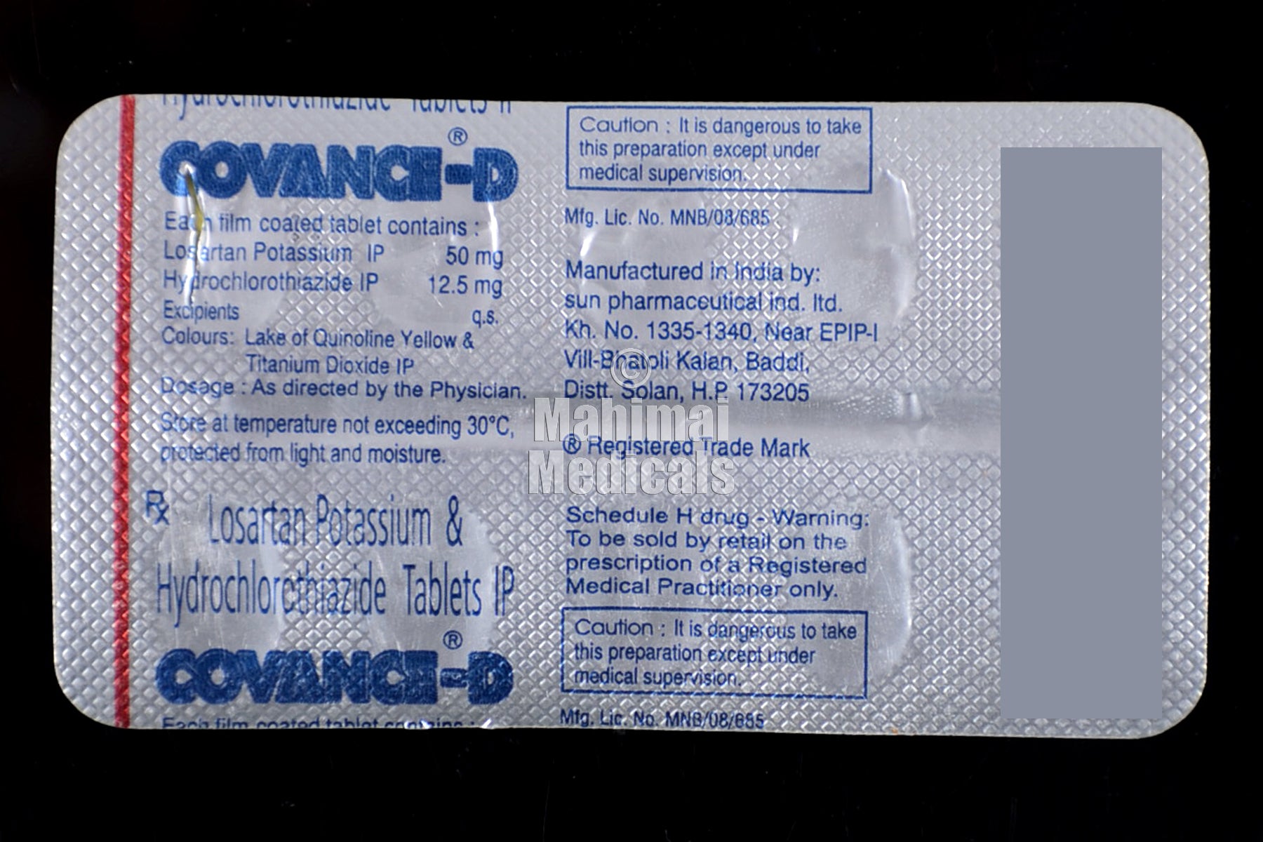 Covance D (12.5/50 mg) Tablet