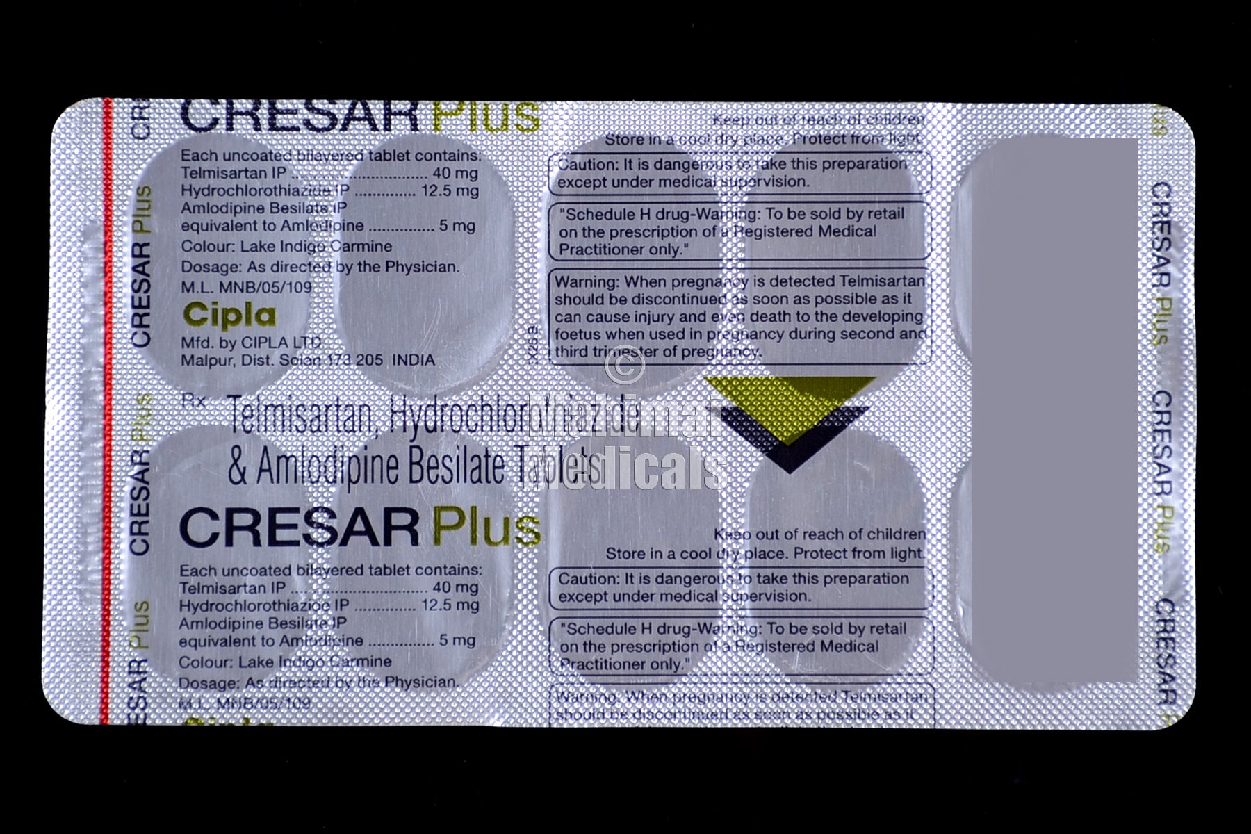 Cresar Plus (12.5/5/40 mg) Tablet