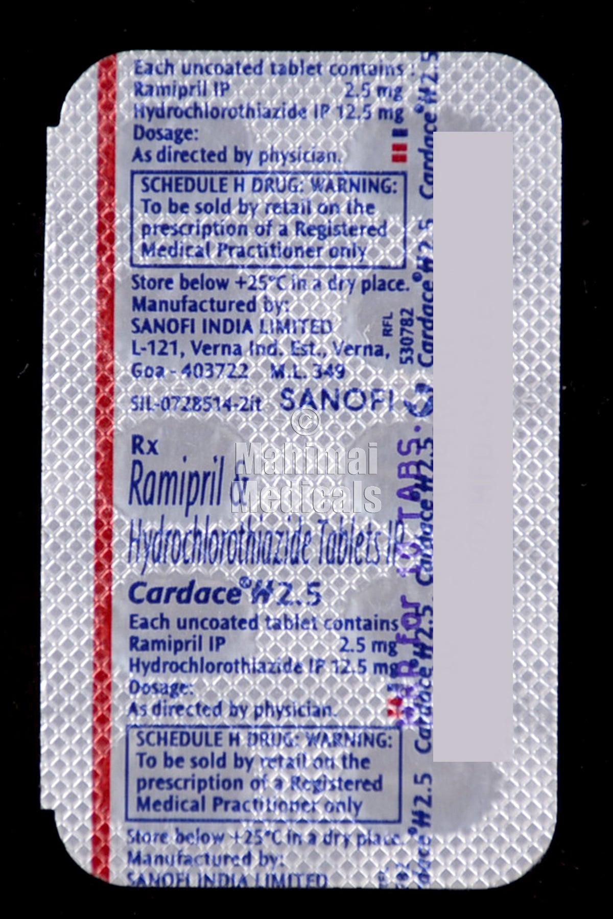 Cardace H (12.5/2.5 mg) Tablet