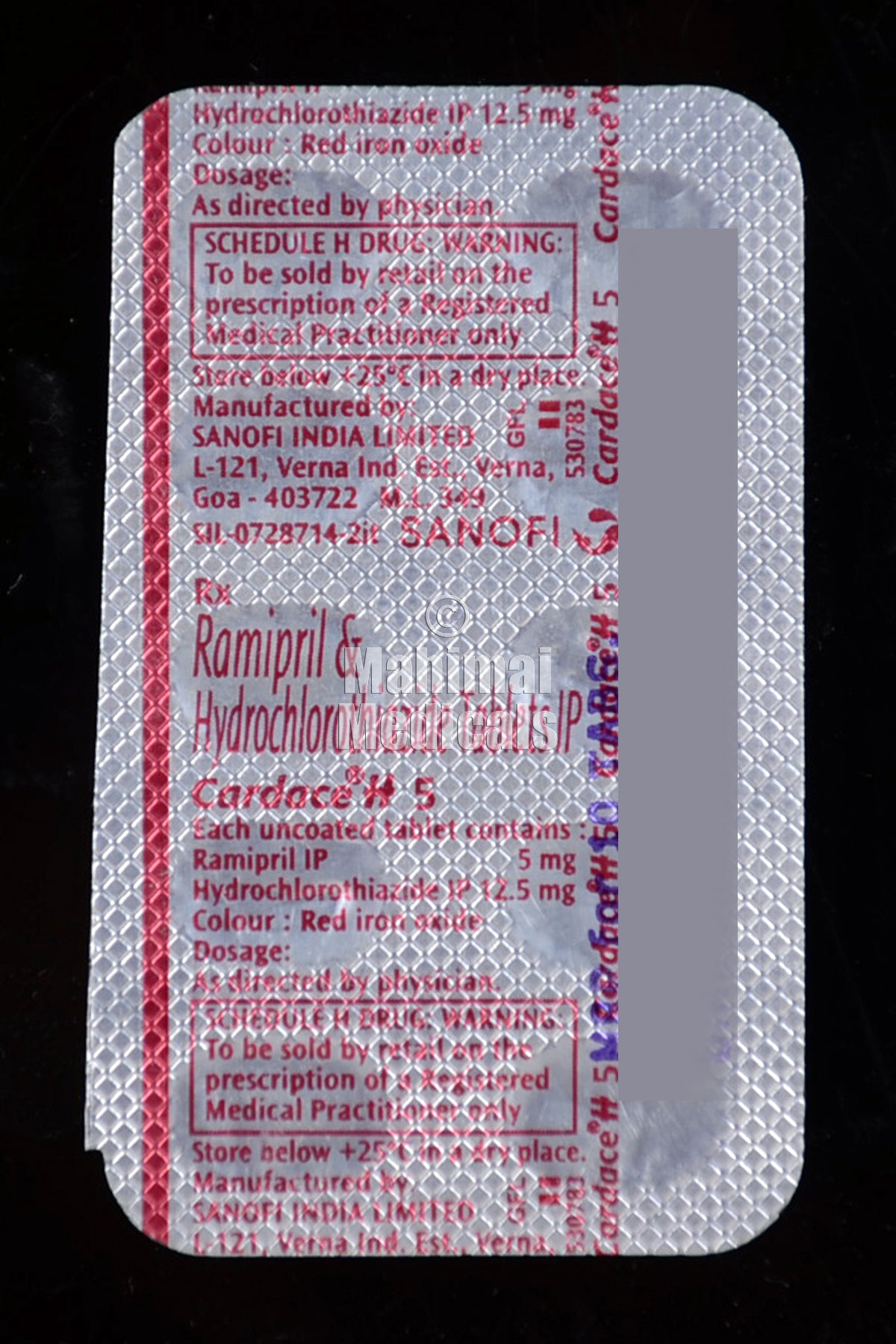 Cardace H (12.5/5 mg) Tablet