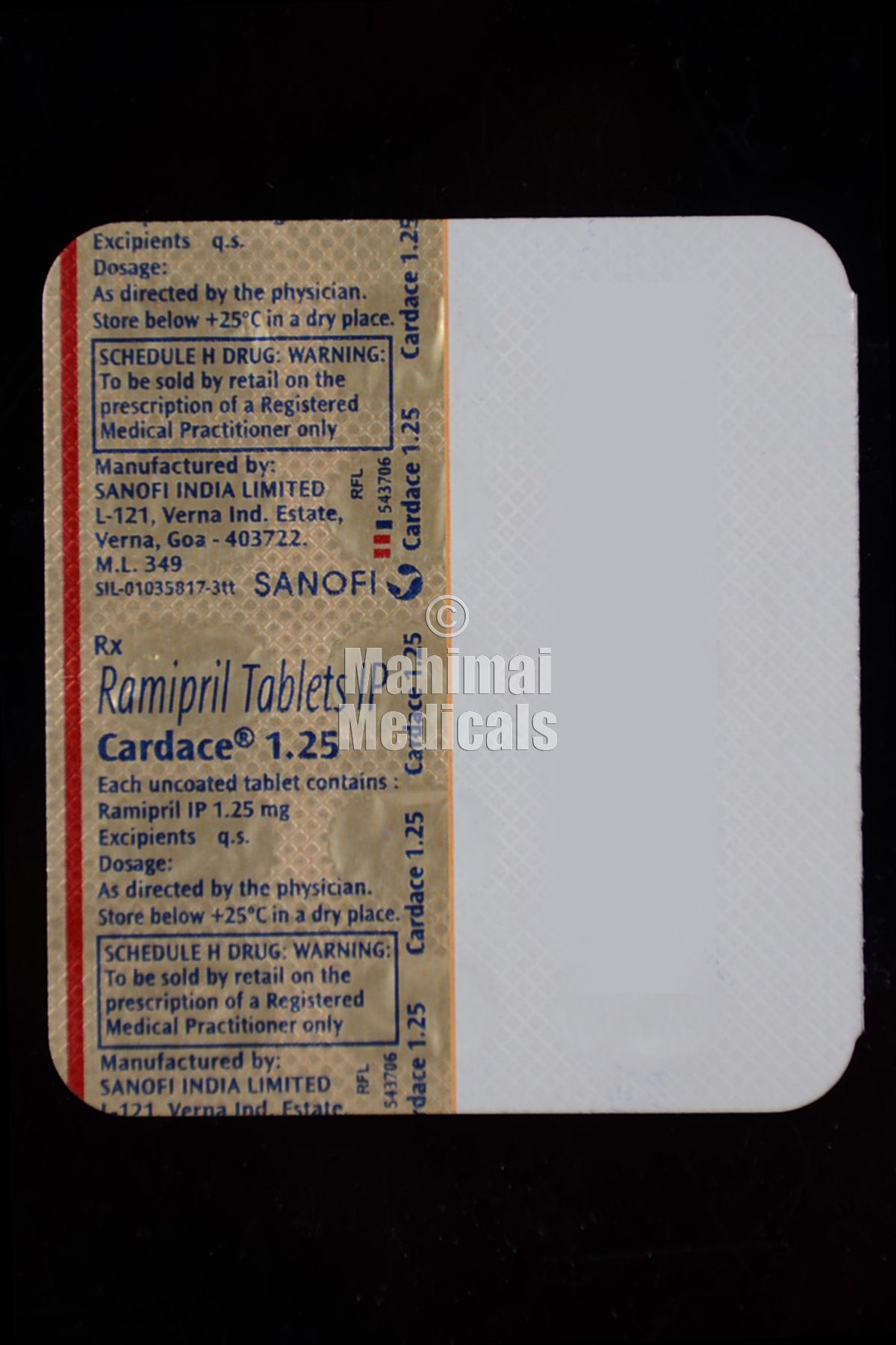 Cardace 1.25 MG Tablet