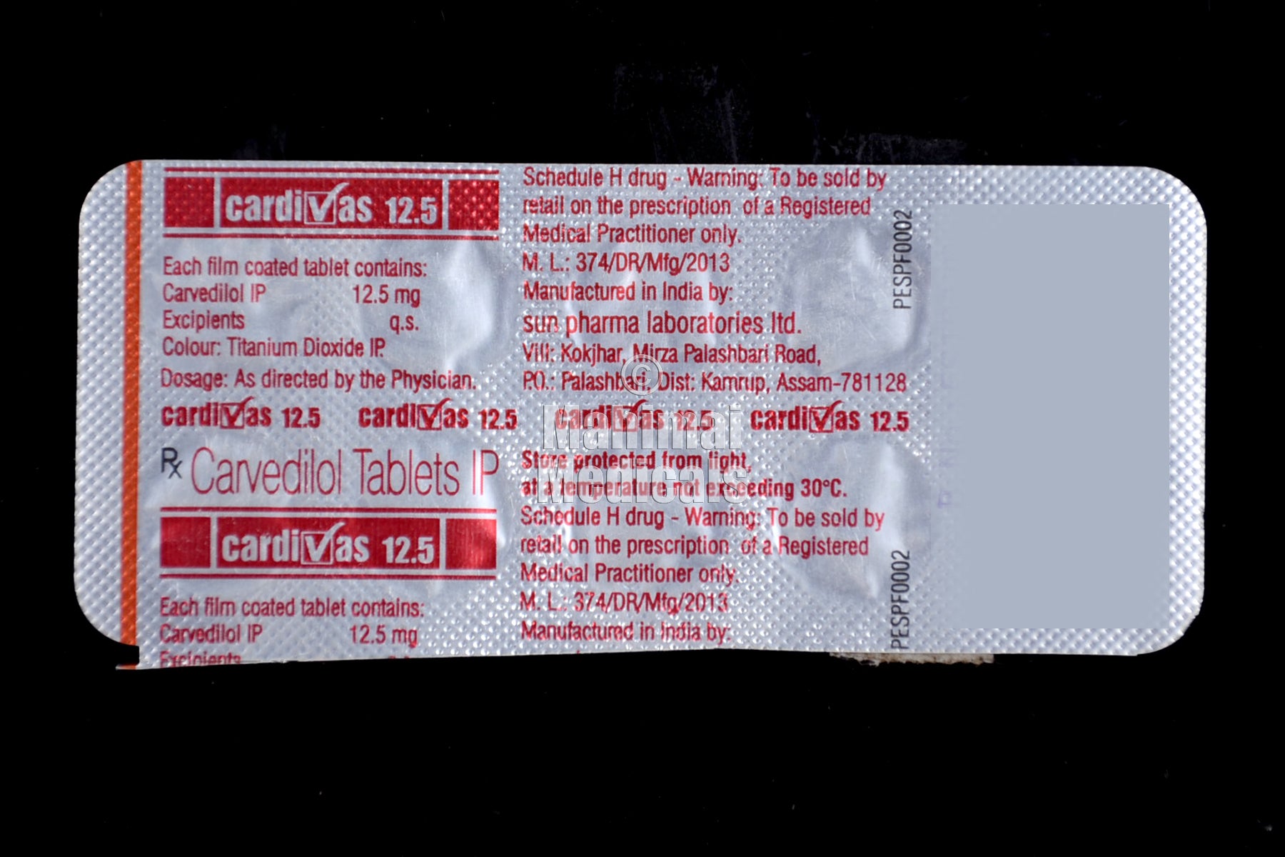 Cardivas 12.5 MG Tablet