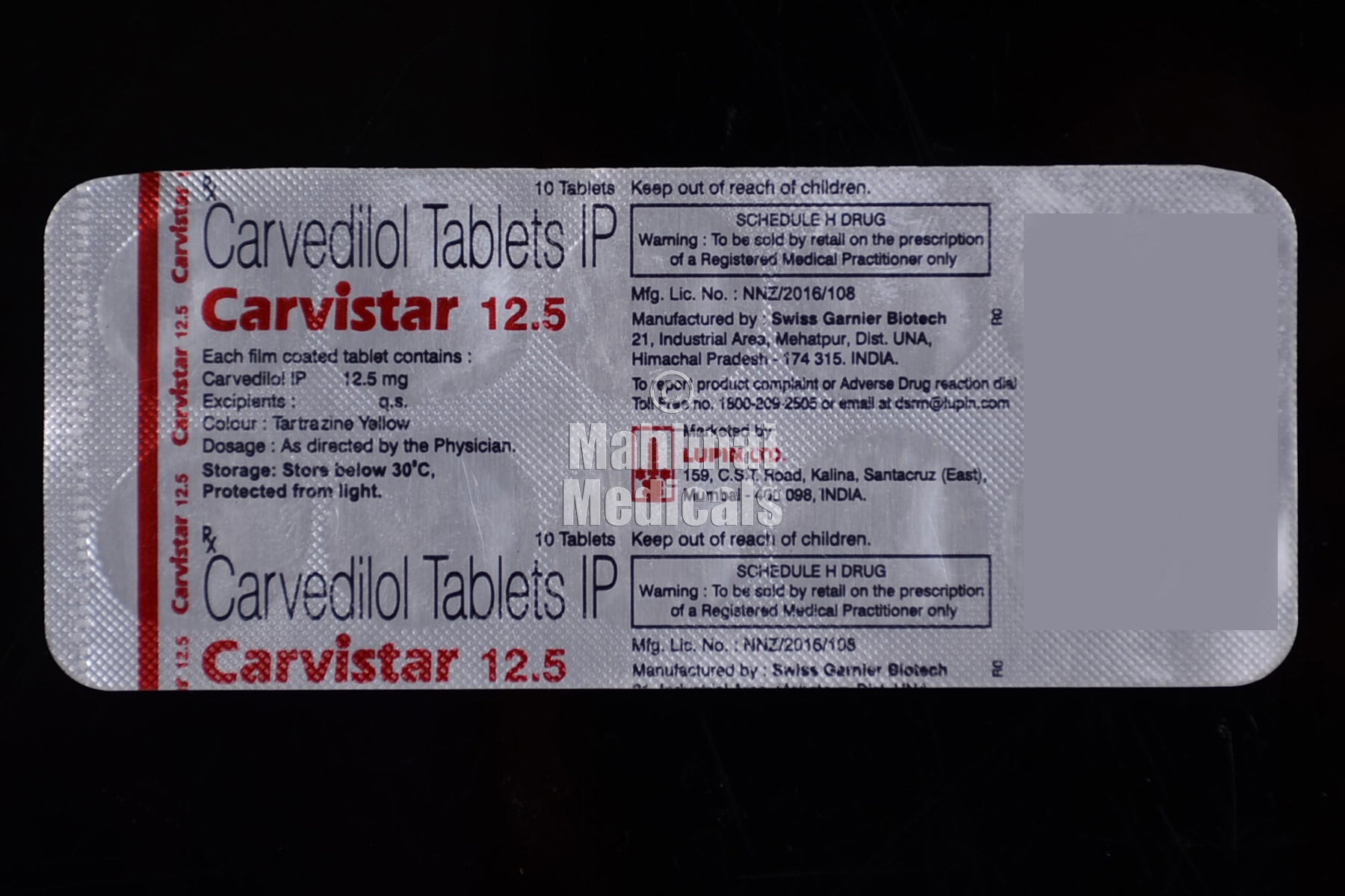 Carvistar 12.5 MG Tablet