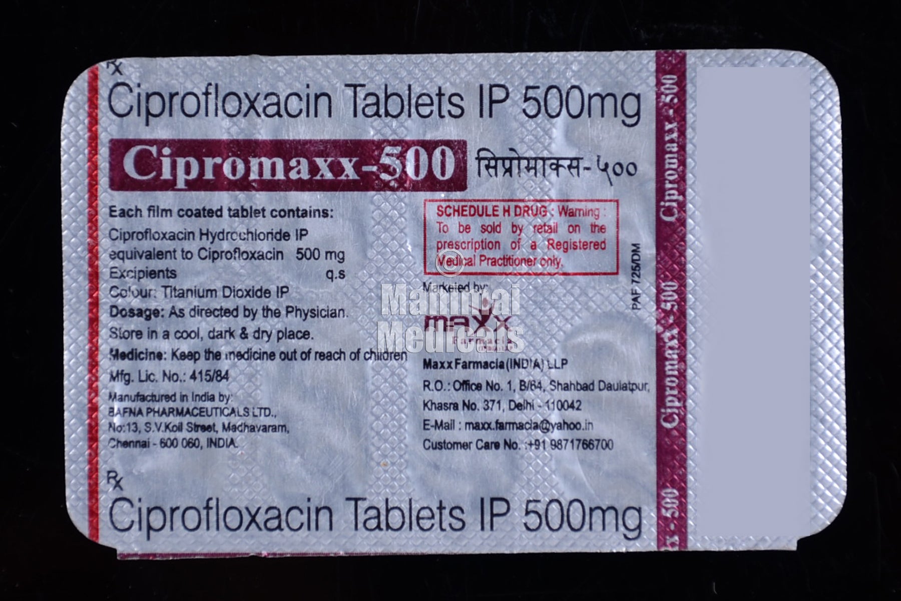 Cipromax 500mg Tablet