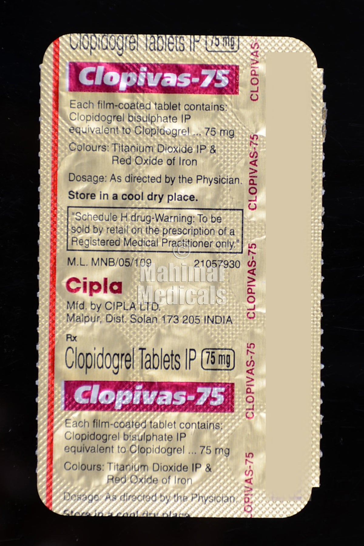 Clopivas 75 MG Tablet