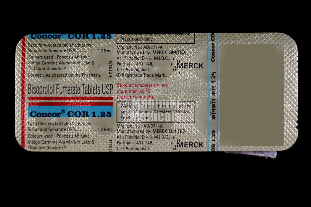 Concor Cor 1.25 MG Tablet – MahimaiMedicals