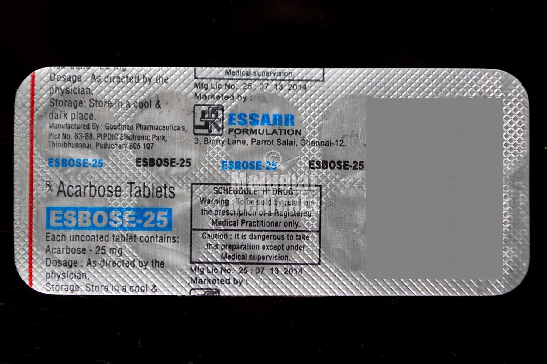 Esbose 25 mg Tablet