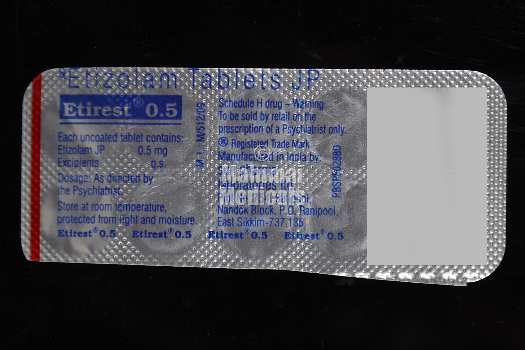 Etirest 0.5 mg Tablet