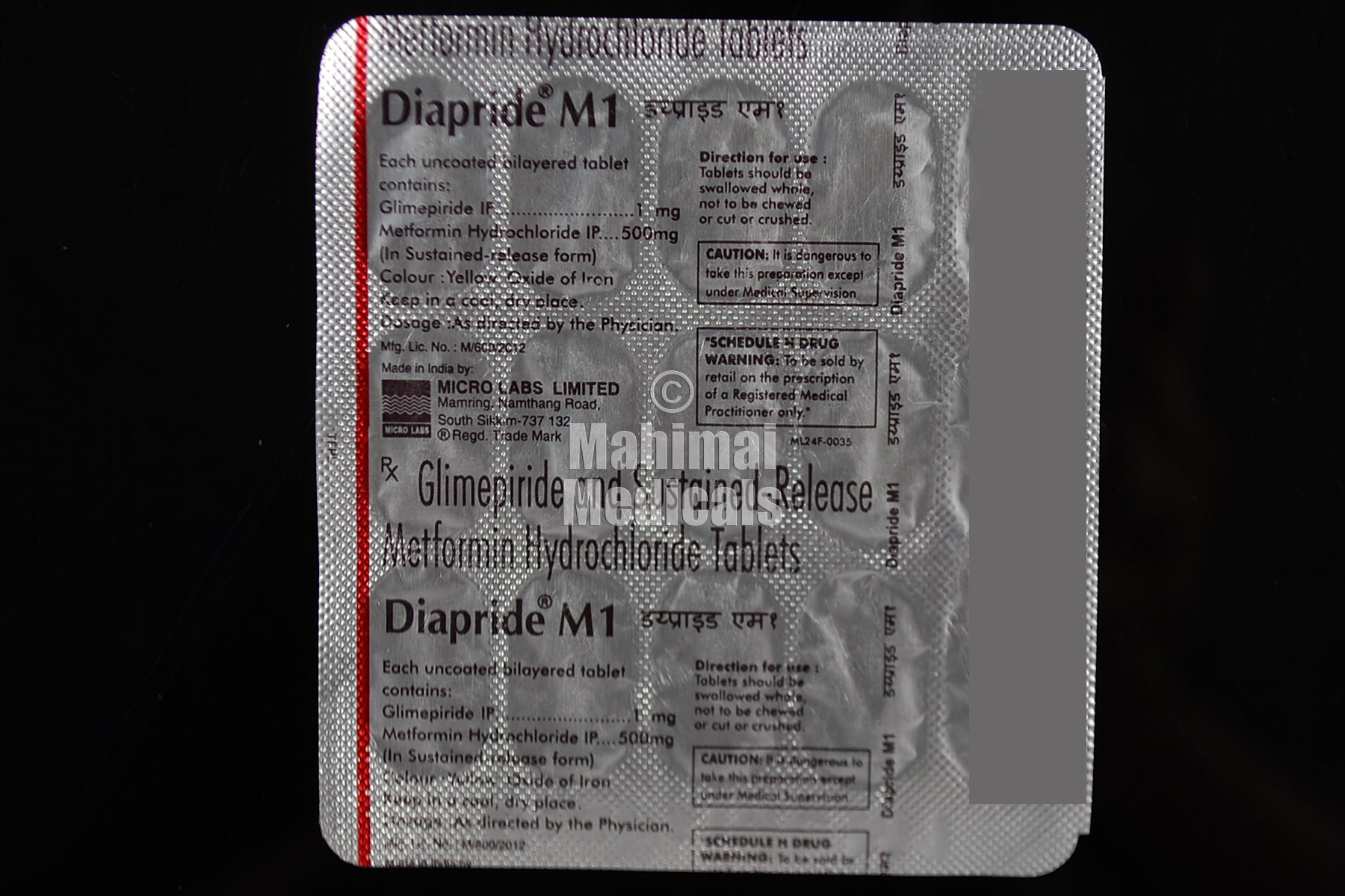 Diapride M 1 Tablet Sr