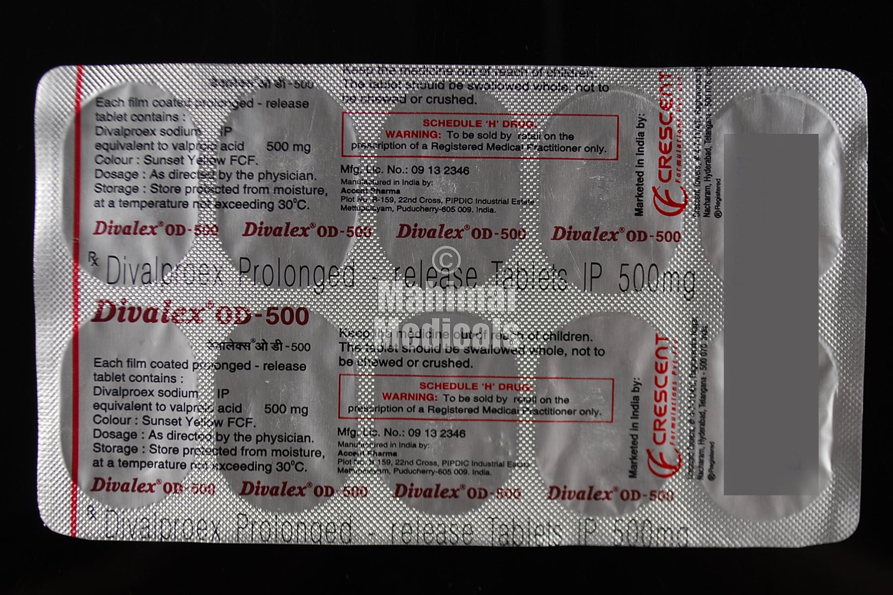 DIVALEX OD 500MG TABLET