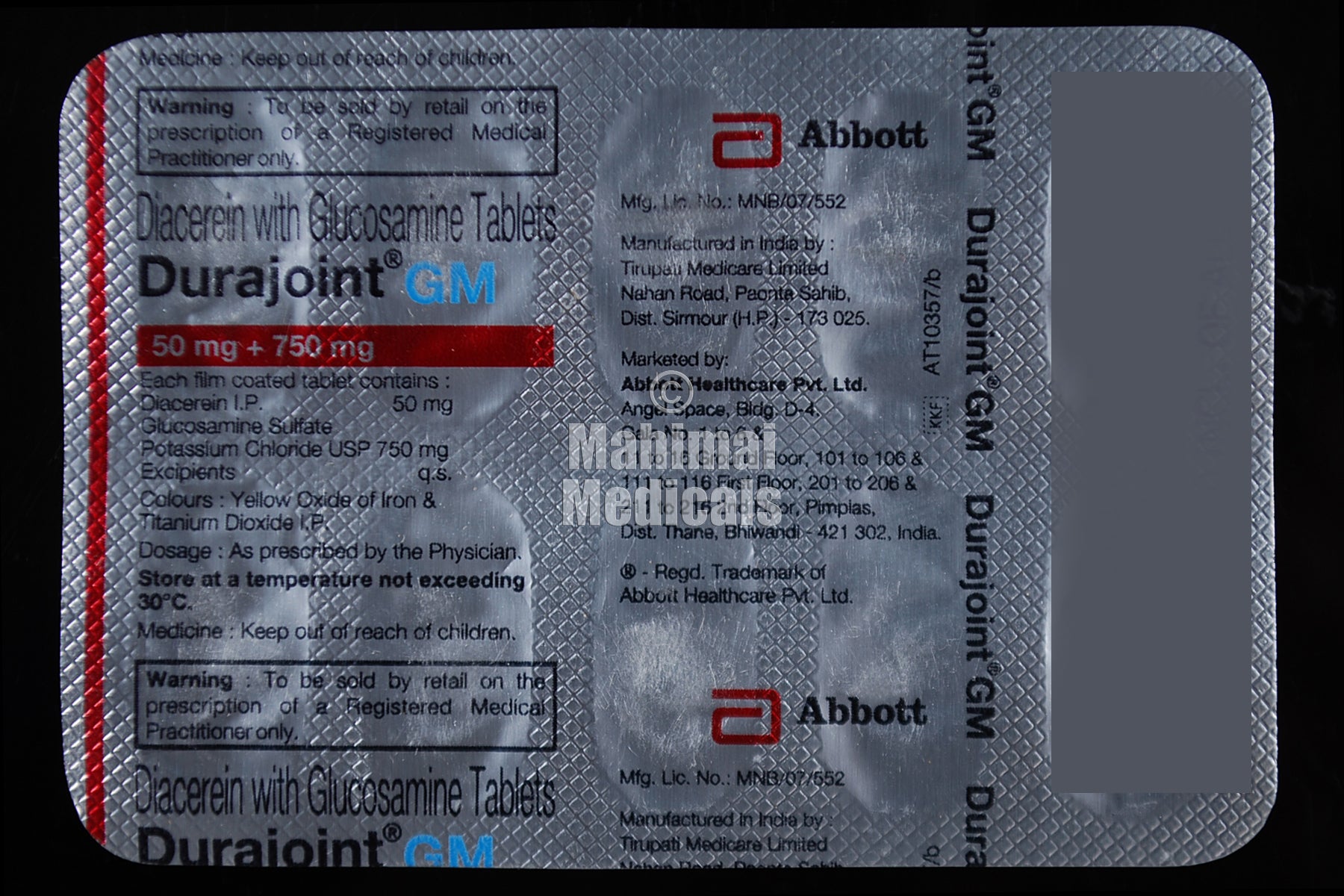 Durajoint GM Tablet_50mg/750mg