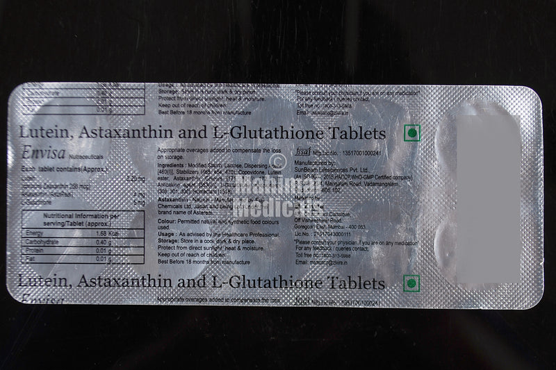 lutein astaxanthin and l glutathione tablets envisa Igennus Vegan 4mg Complex with Zeaxanthin, 90 Small Softgels, from 42 mg Astalif, Natural Algae Antioxidant for Eyes, Skin & Joints, Non-GMO, H. Pluvialis : Health & Household Envisa Tablet: Price, Uses, Side