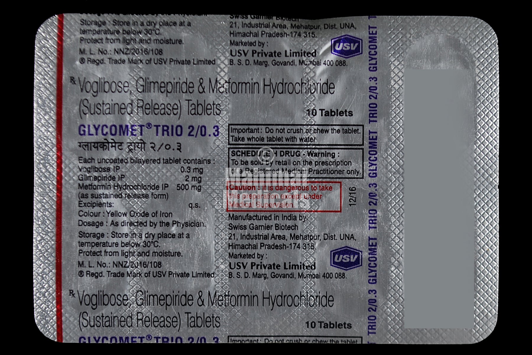 Glycomet Trio 2/0.3 Tablet Sr