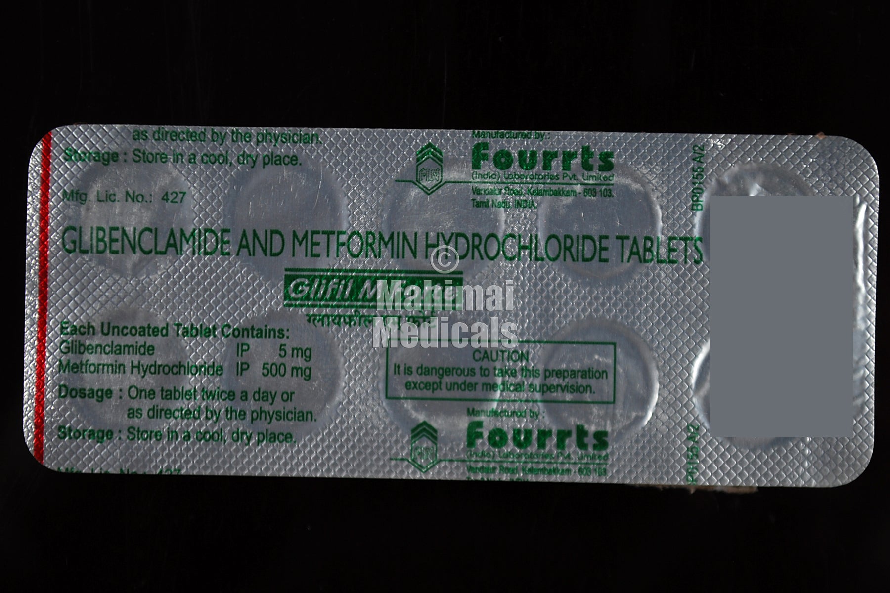 Glifil M Forte 5 Mg/500 Mg Tablet