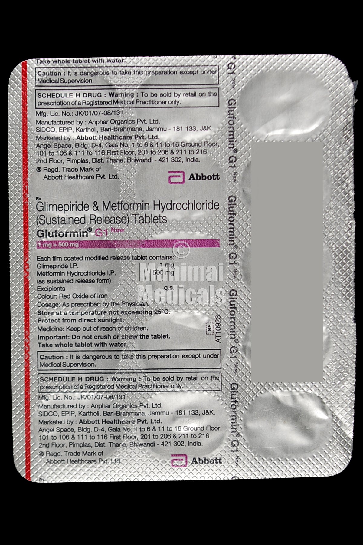 Gluformin G1 Tablet_1mg+500mg