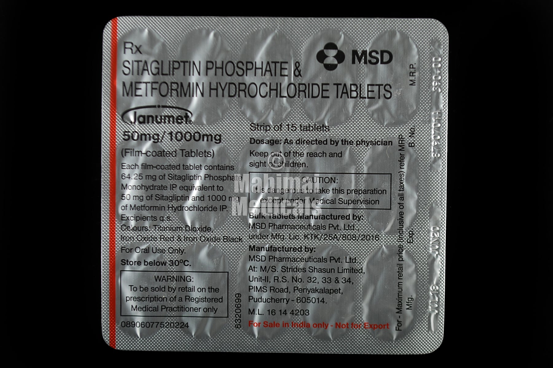 Janumet (1000/50 mg) Tablet